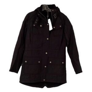 Barbour Black Quilted Arrow Parka Size 6 NWT
